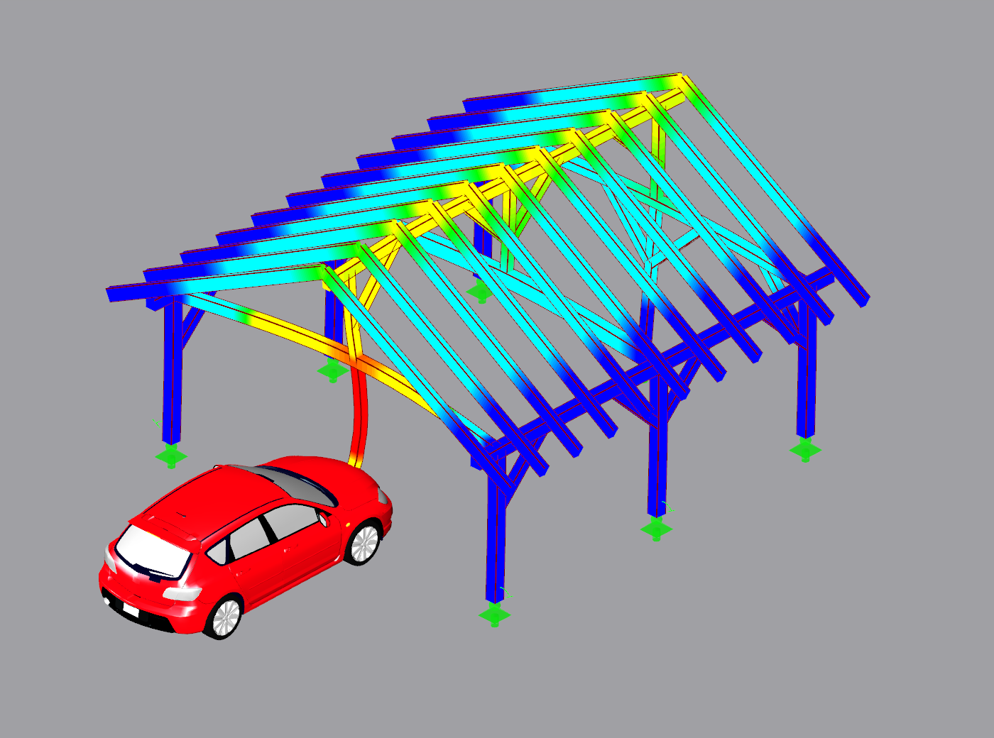 Impacto de um carro de passageiros contra uma garagem