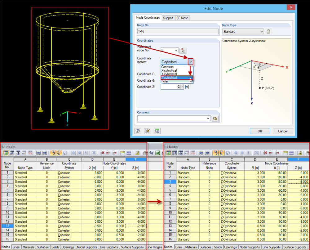 Sistema de coordenadas cilíndrico