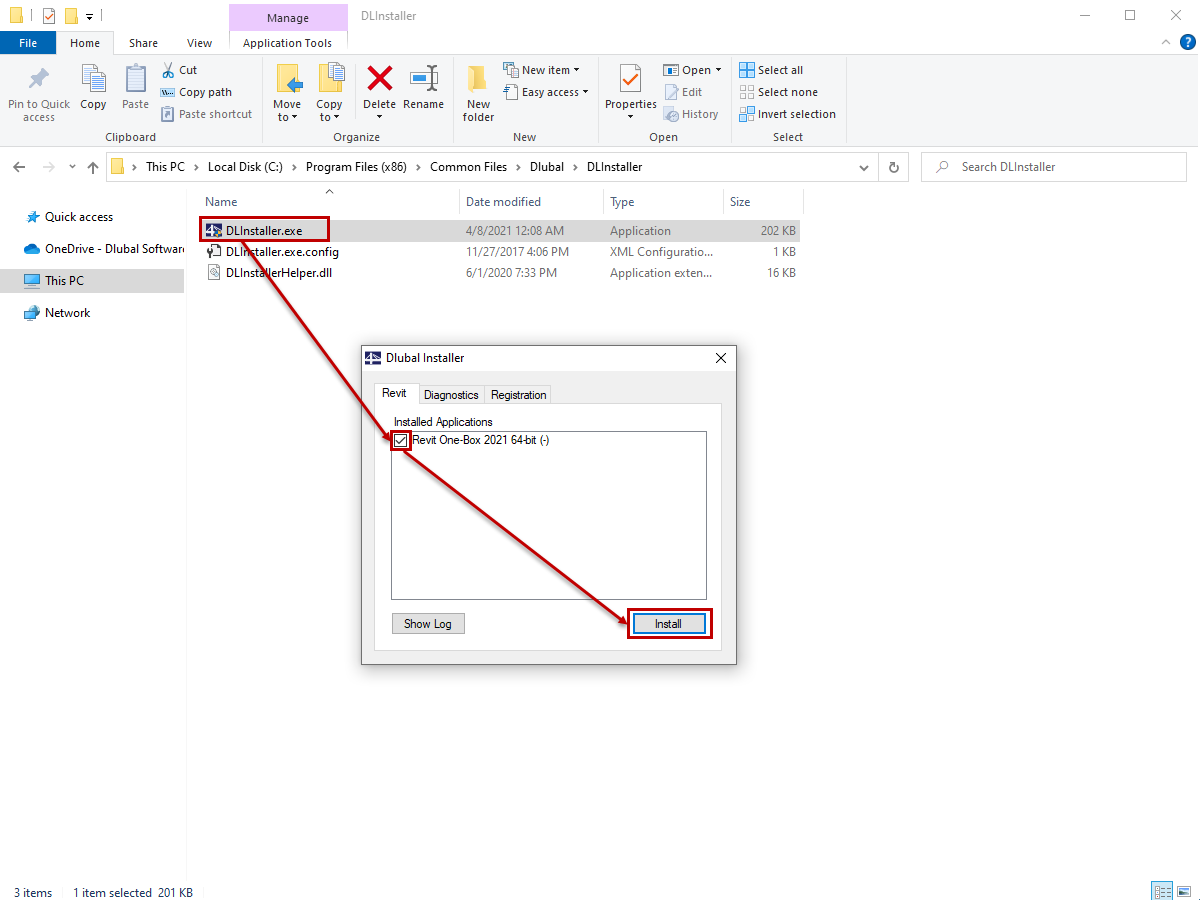 Instalação subsequente da interface do Revit