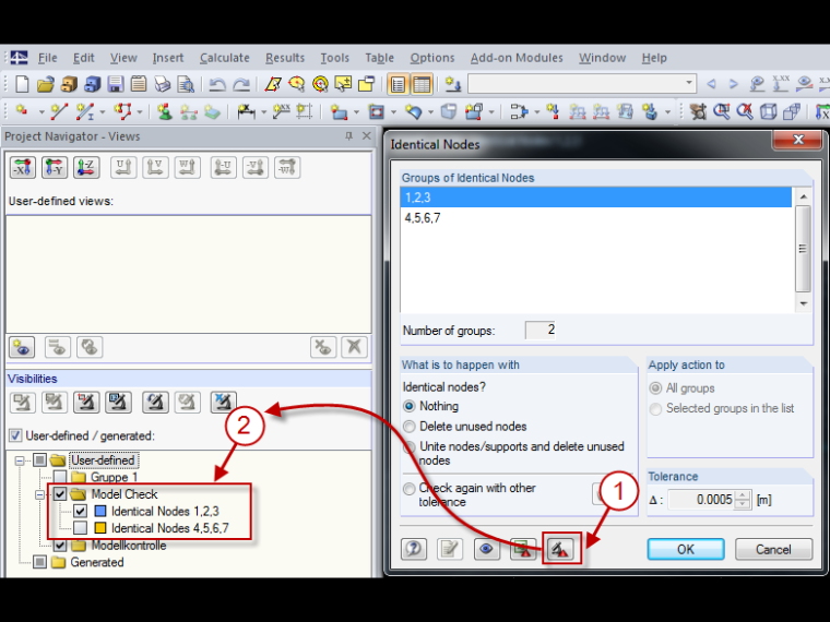 Verificação de modelo no RFEM