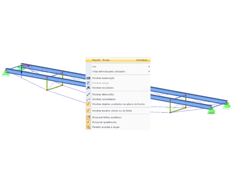 Dlubal RFEM 5 e RSTAB 8 - Repetir última ação