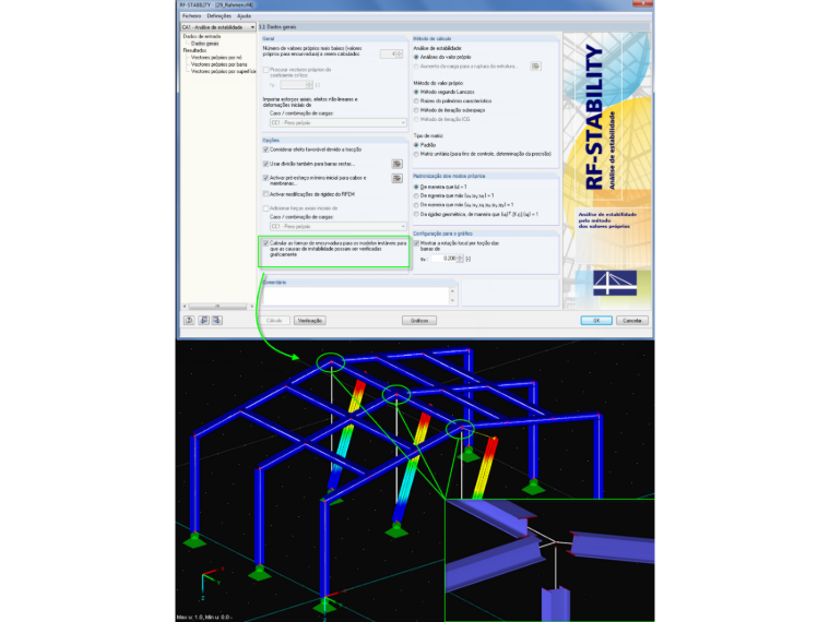 Dlubal RF-STABILITY - Localizar sistemas de instabilidade