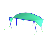 Tribuna como estrutura de membrana em aço