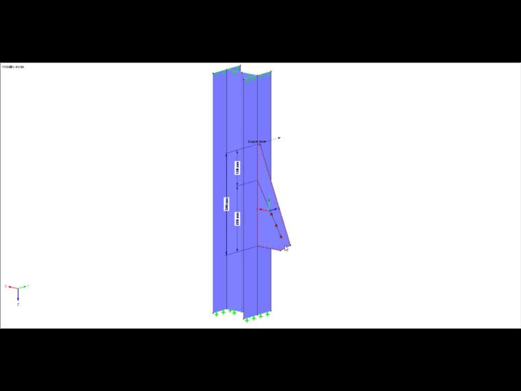 System mit lokalem Achsensystem des Knotenbleches