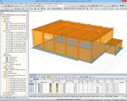Modelo em 3D de ginásio no RFEM (© Studio Ergodomus)