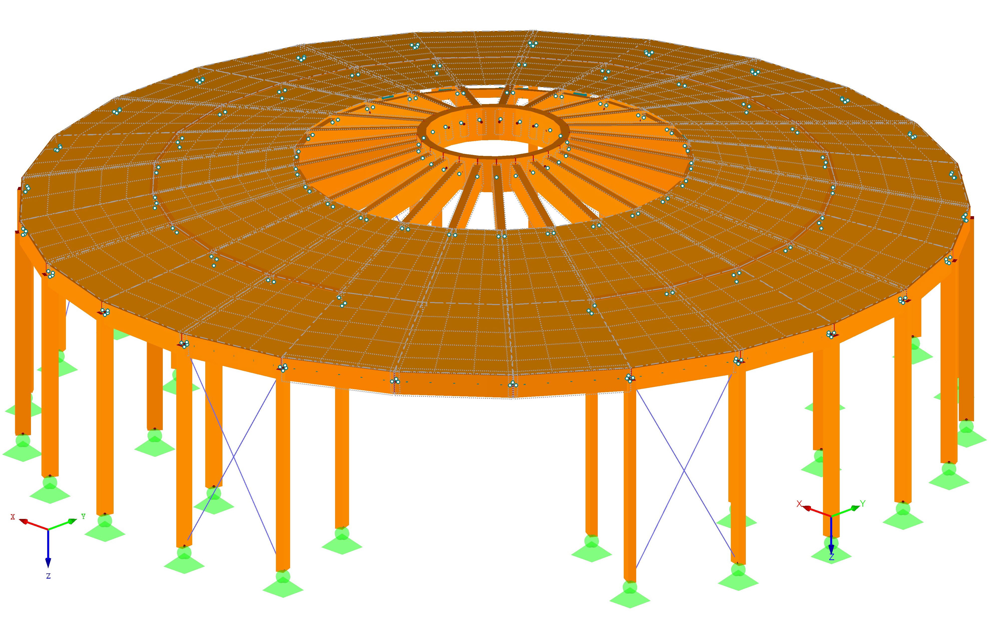 Modell des Pavillons in RFEM (© Ing. Šrůtek)