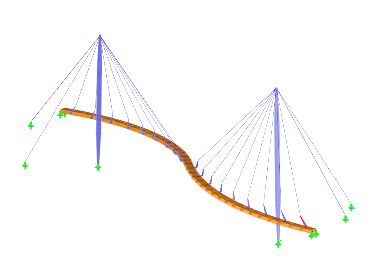 Modelo RFEM espacial da ponte (© Schaffitzel+Miebach)