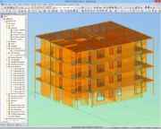 Modelo do complexo residencial B no RFEM (© Rubner)