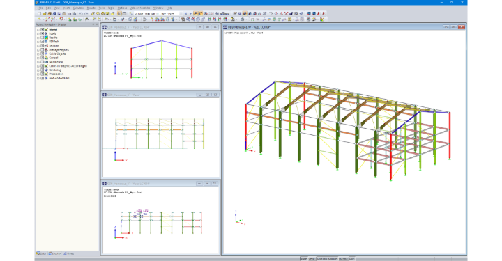 Diferentes cargas da ponte rolante no RFEM (© Albyr)