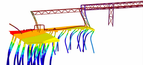 Forma própria do modelo no RFEM (© Witteveen+Bos N.V.)