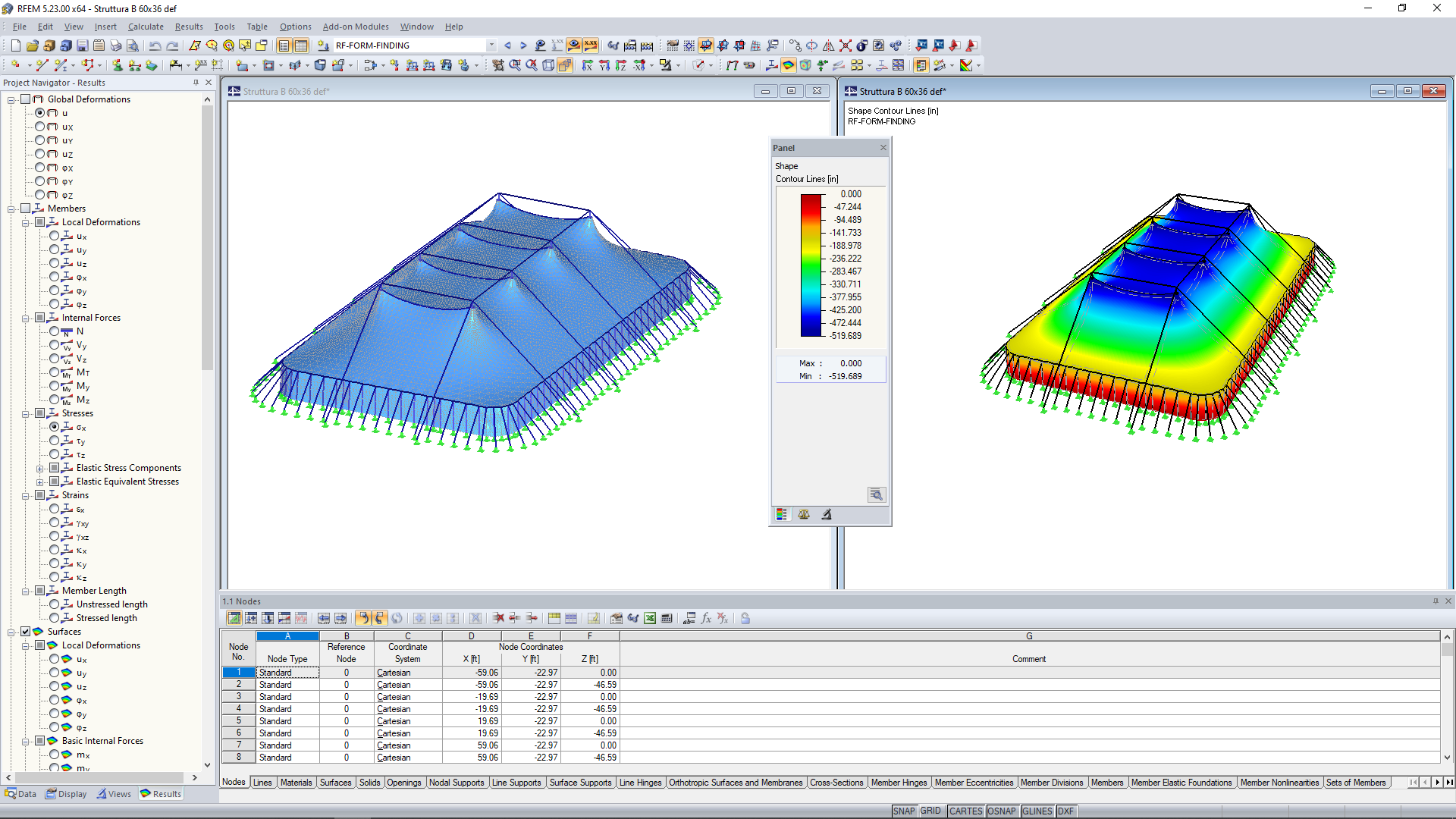 Modelação geométrica e determinação de forma no RF-FORM-FINDING (© Studio Rota Nodari)