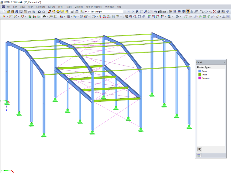 Contraventamento gerado