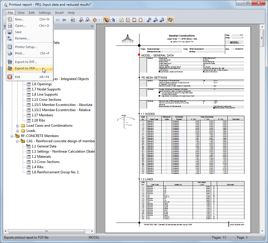 Exportar em PDF