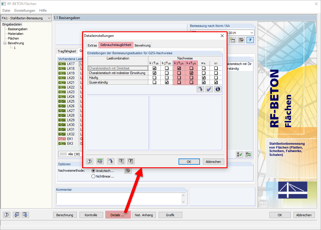 Editar configuração de detalhes