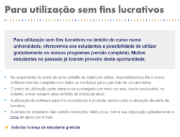 Condições da versão de estudante