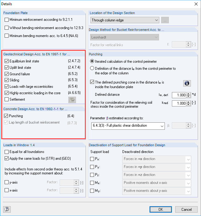 Verificações de dimensionamento no RF-/FOUNDATION Pro