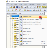 Abrir dados gerais através do menu de atalho do ficheiro