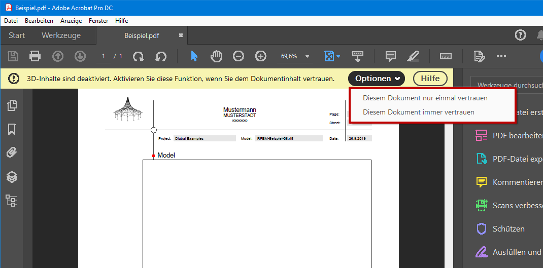 Ativação do conteúdo 3D no Adobe