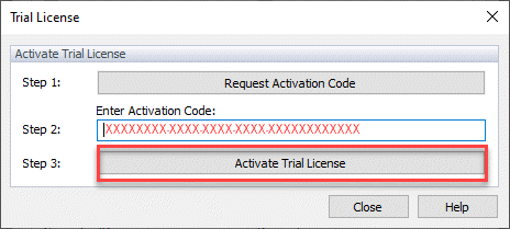 Ativação da licença de teste
