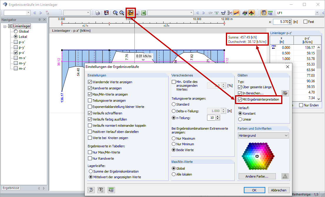 Configuração dos diagramas de resultados "Com interpretação de resultados"