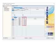 Janela 1.2 Materiais e superfícies no RF-PUNCH Pro com a configuração da espessura da superfície
