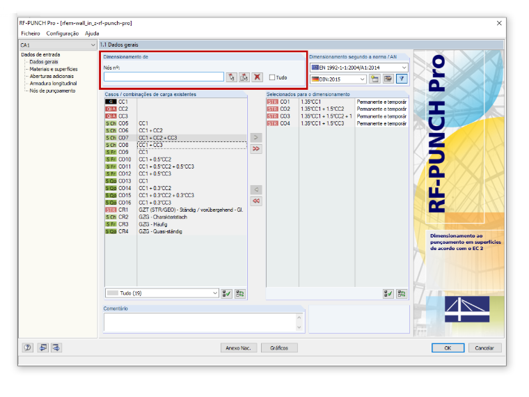 Janela 1.1 do RF-PUNCH Pro com a seleção dos nós para a verificação
