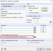 Caminho do logótipo da empresa