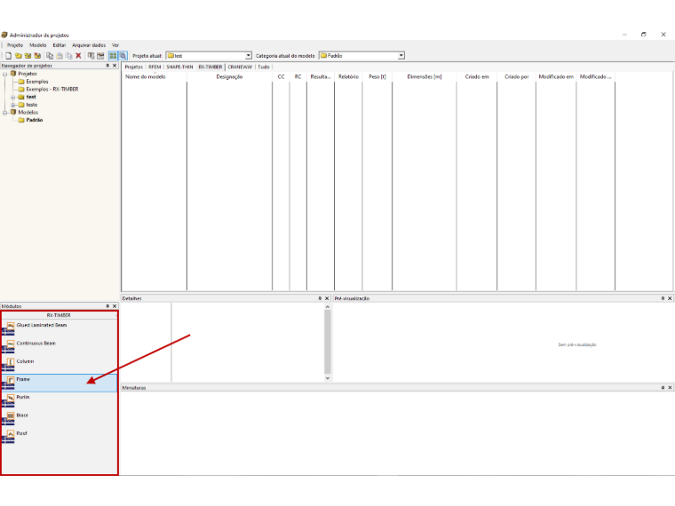 RX-TIMBER – Administrador de projetos