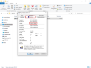 Informações sobre a versão do programa no Windows → Propriedades → Estatísticas
