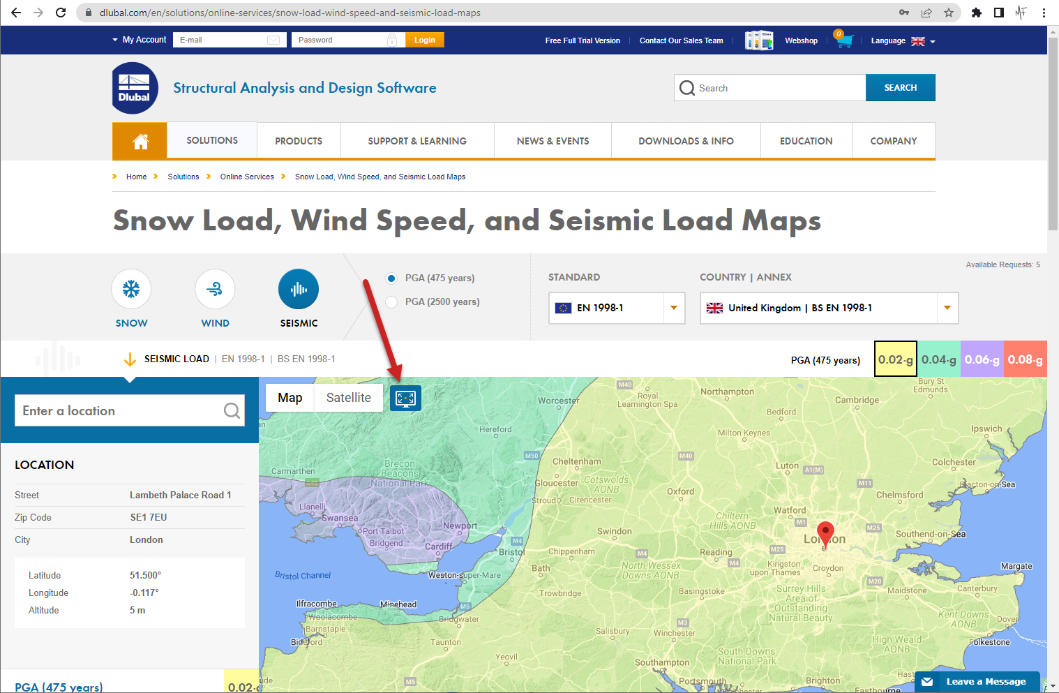 Opção de ecrã completo da ferramenta Geo Zone Tool
