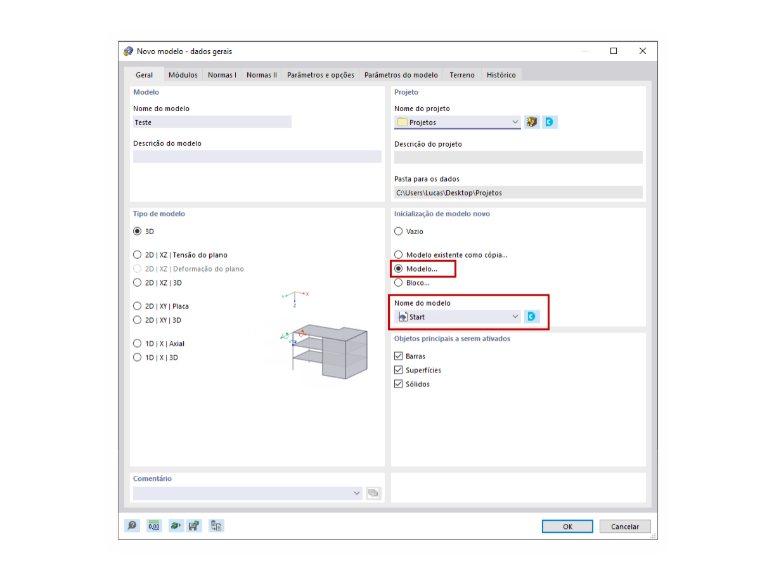 FAQ 005109 | Como é que posso acelerar o meu trabalho no RFEM 6 e no RSTAB 9 ao criar um novo ficheiro?
