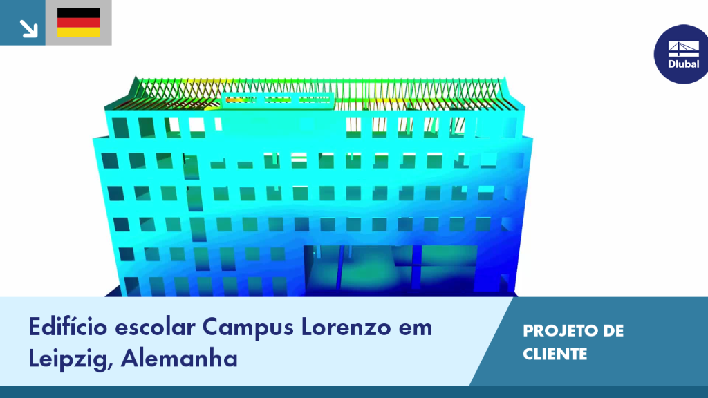 Edifício escolar moderno no campus Lorenzo em Leipzig com arquitetura inovadora