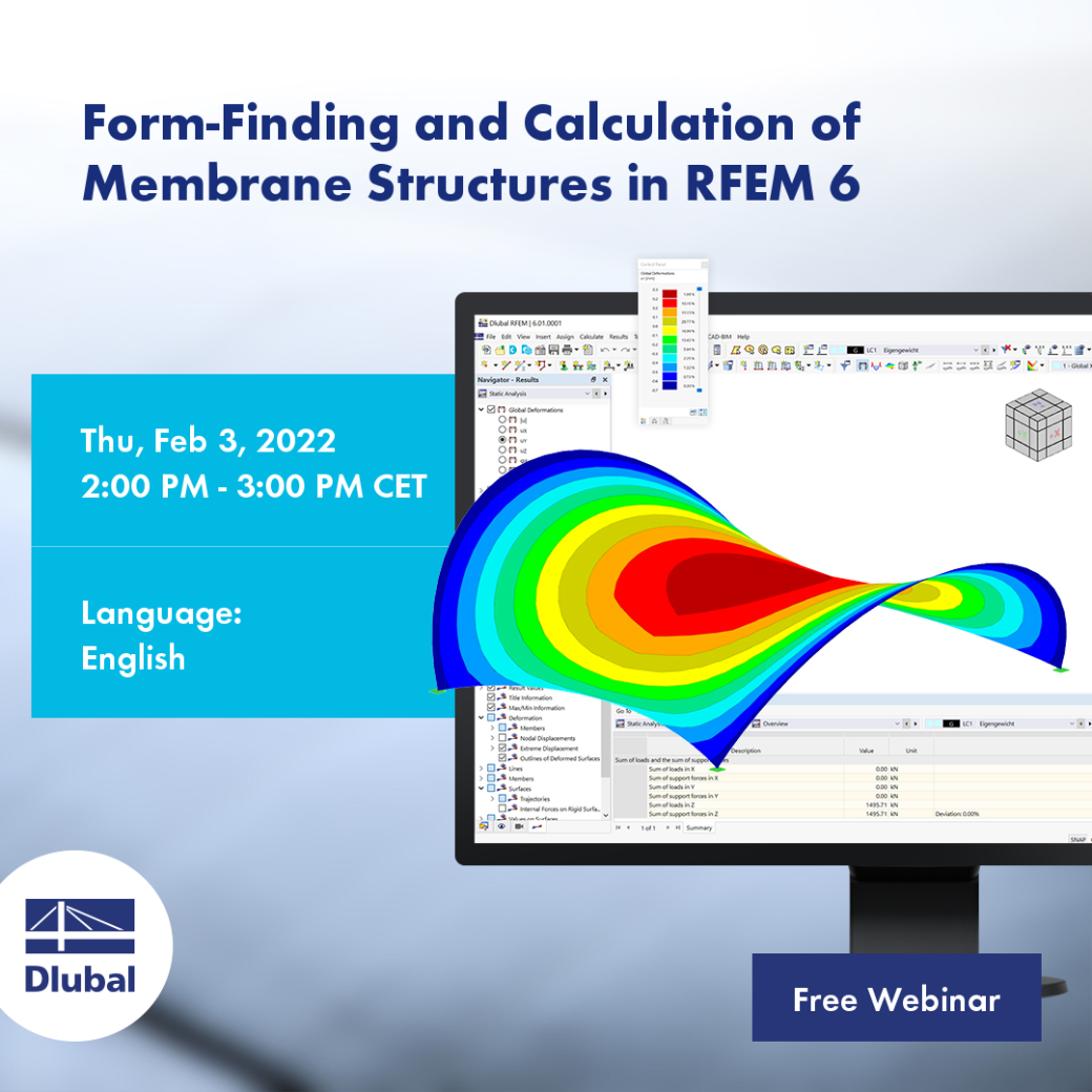 Form-finding e cálculo de estruturas de membrana no RFEM 6