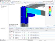 Ligações de aço, tabela com resultados do RFEM 6