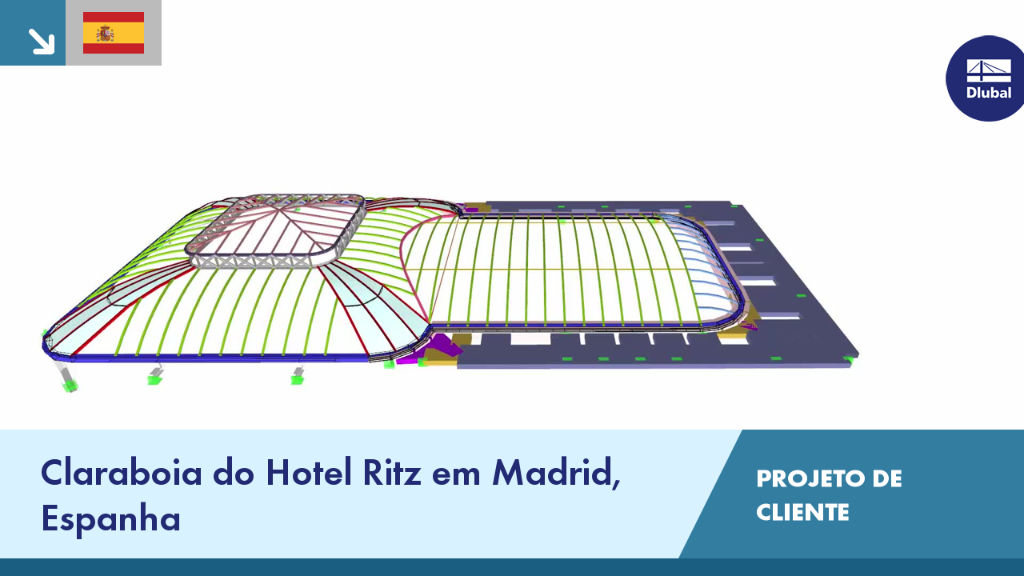 Vista interior de claraboia do Hotel Ritz em Madrid, mostrando a sua estrutura arquitetónica detalhada