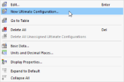 Criar configuração de dimensionamento através do menu de atalho