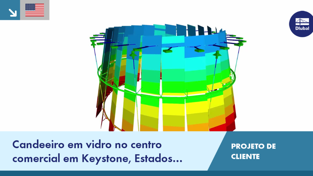 Candeeiro de vidro em centro comercial em Keystone, EUA.