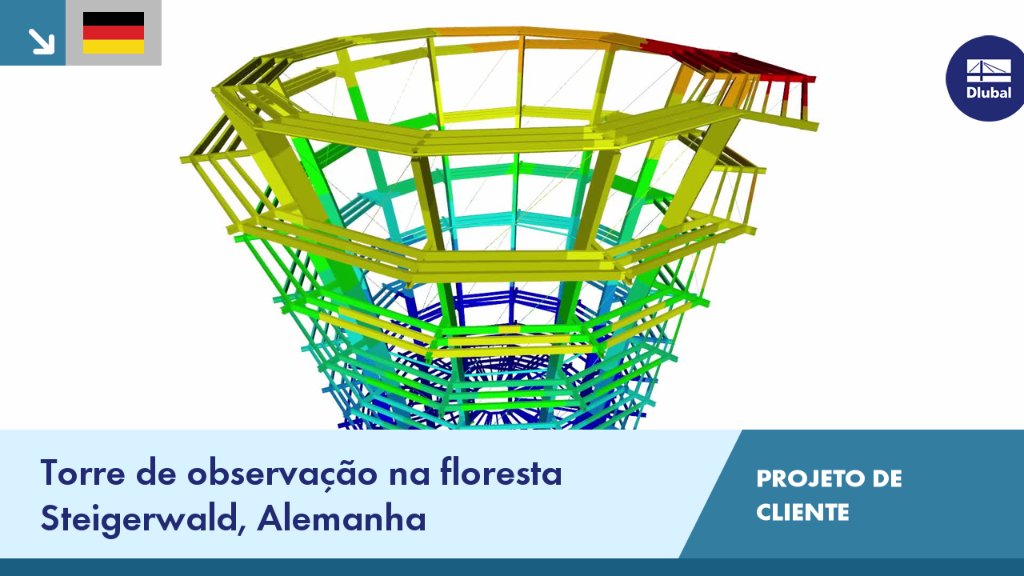 Torre de observação do percurso nas copas das árvores em Steigerwald, rodeada por floresta