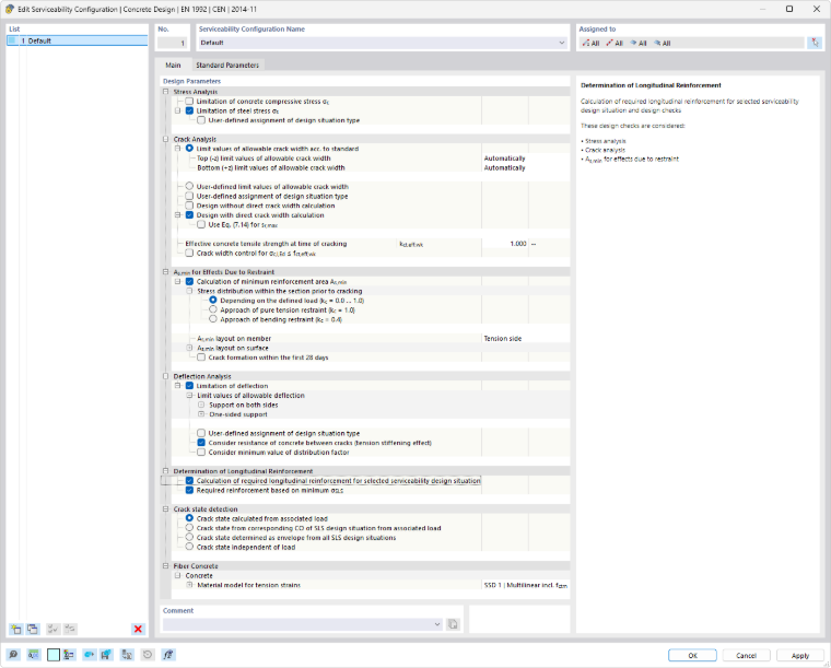 Editar configuração do estado limite de utilização – Geral