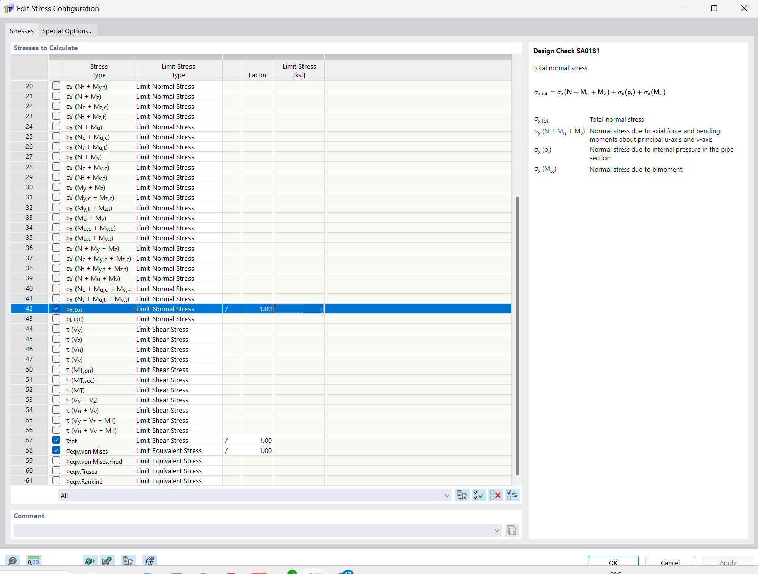 Caixa de diálogo "Configuração de tensão", separador "Geral"