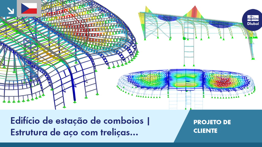 Estrutura de aço de uma estação ferroviária com treliça Vierendeel, destacando elementos únicos de design arquitetónico e de engenharia.