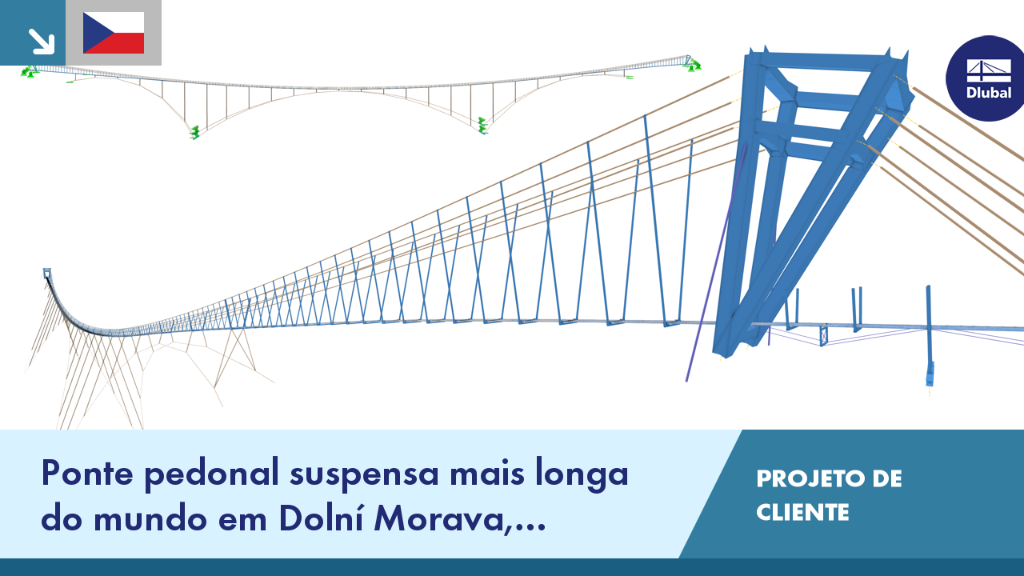 A maior ponte suspensa do mundo, sem pilares de suporte, liga montanhas em Dolní Morava
