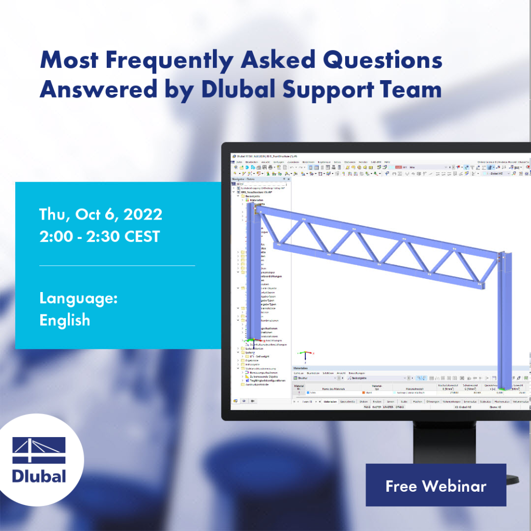 Perguntas mais frequentes respondidas pela equipa de apoio técnico da Dlubal