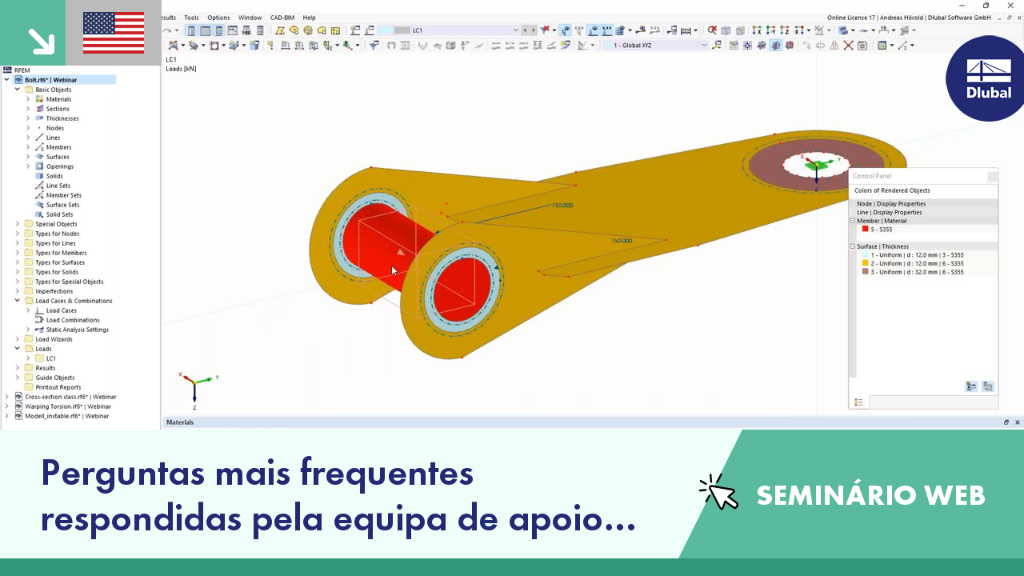 Webinar discussing frequently asked questions in August 2022 by Dlubal's support team.