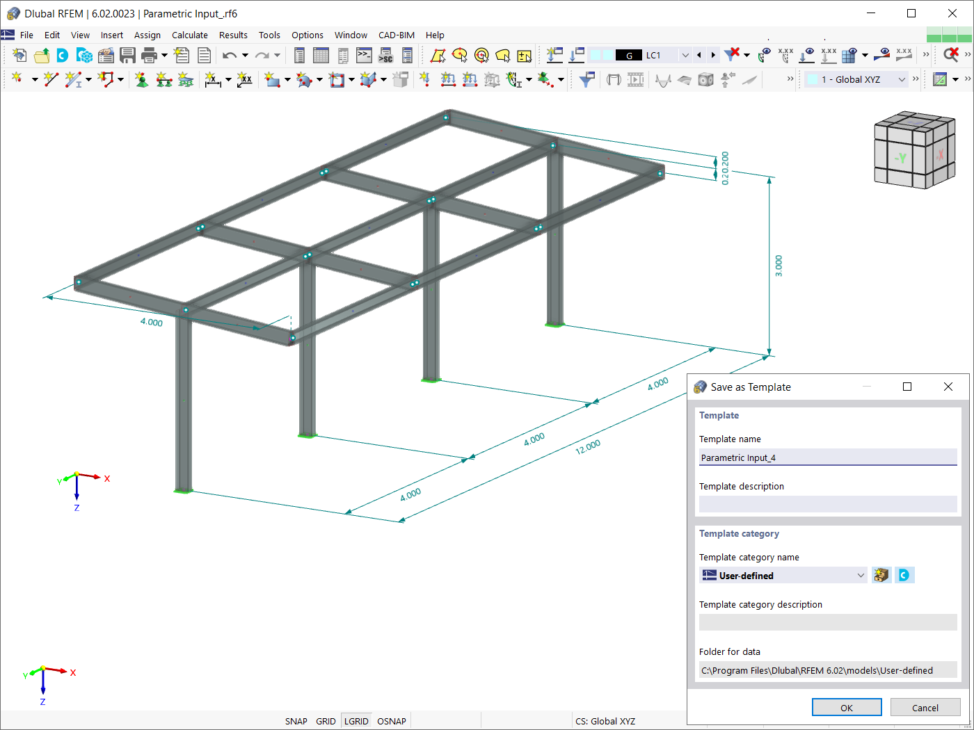 Guardar modelo parametrizado como modelo