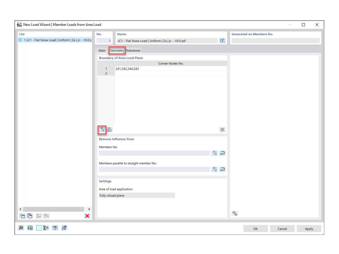 FAQ 005321 | Como aplicar carga em estruturas não coplanares no RFEM 6?
