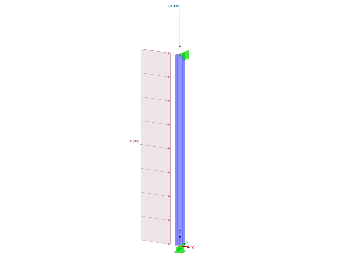 Caso de problema de referência 1 – Modelo do RFEM 6