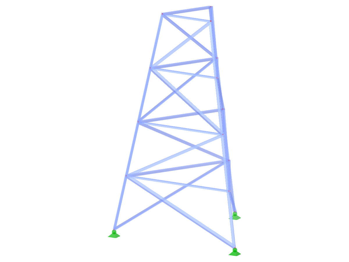 Modelo ID 2317 | TST013-a | Torre triangulada| Planta triangular | Diagonais em K à direita e horizontais