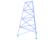 Modelo ID 2318 | TST013-b | Torre triangulada| Planta triangular | Diagonais em K à esquerda e horizontais
