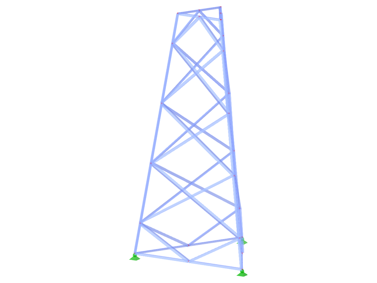 Modelo ID 2340 | TST038-a | Torre triangulada | Planta triangular | Diagonais em losango (não interconectadas, retas)